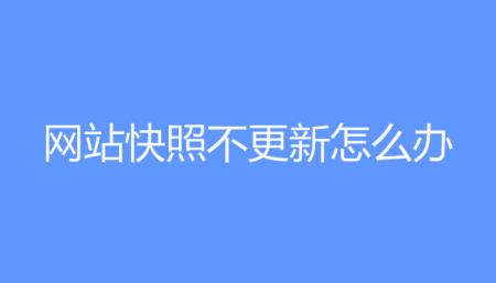 修改网站TDK后快照不更新怎么办？